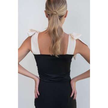 Calu Resortwear Klarissa Crop Top with Bow Shoulder Straps - Stylish and Comfortable Sleeveless Cami...