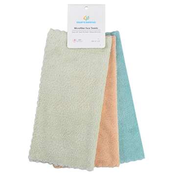 HOPESHINE Face Makeup Remover Cloths Wash Towels Facial Cleaning Wipes Reusable Soft for Sensitive Skin Erase Mascara, Eyeliner, Foundation Lipstick 12 inch X 12 inch