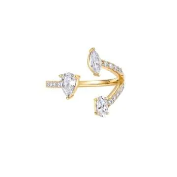 PAVOI 14K Gold Plated Cubic Zirconia Statement Ring
