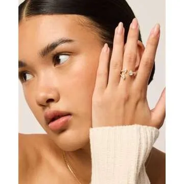 PAVOI 14K Gold Plated Cubic Zirconia Statement Ring