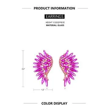 KELMALL Crystal Angel Wings Drop Dangle Earrings