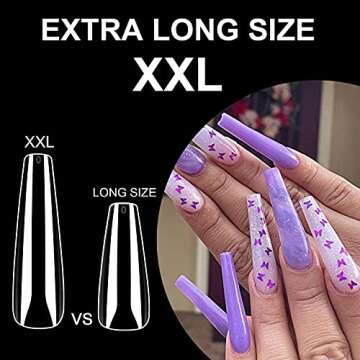 NXJ INFILILA 240PCS XL Coffin Nails Tips - Professional Press on Nails for DIY Beauty