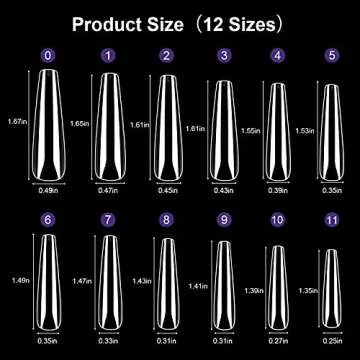 NXJ INFILILA Coffin Nail Tips, 240PCS for Salon DIY