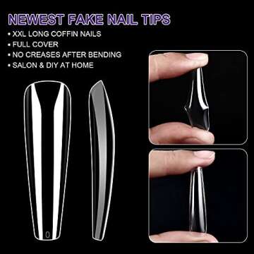 NXJ INFILILA Coffin Nail Tips, 240PCS for Salon DIY