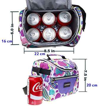 SAMERIO Kids Lunch Bag insulated Lunch Box Cooler Bento Bags for School Work/Girls Boys Children Stu...