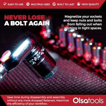 Olsa Tools Magnetic Socket Insert Set 10pc | Metric Sizes Fit 10mm to 19mm | Works with 6 and 12-Poi...