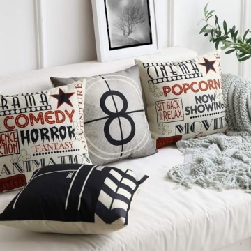 4TH Emotion Home Movie Theater Pillow Covers Set of 4