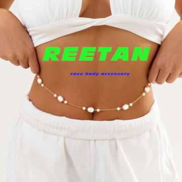 Reetan Pearl Gold Waist Chain Boho Bikini Belly Chains Rave Body Accessories for Women