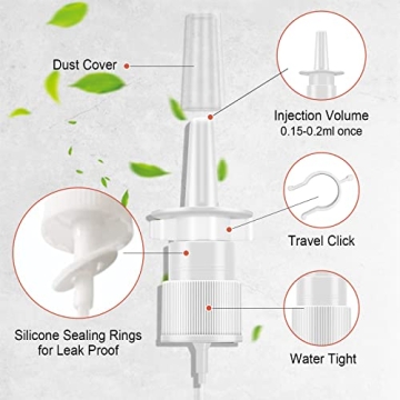 Nasal Spray Bottles 30ML Continuous Fine Mister Set of 5