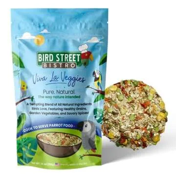 Bird Street Bistro Parrot Food - Parakeet Food - Cockatiel Food - Bird Food - Cooks in 3-15 min with Natural & Organic Grains - Legumes - Non-GMO Fruits, Vegetables, & Health Orientated Spices