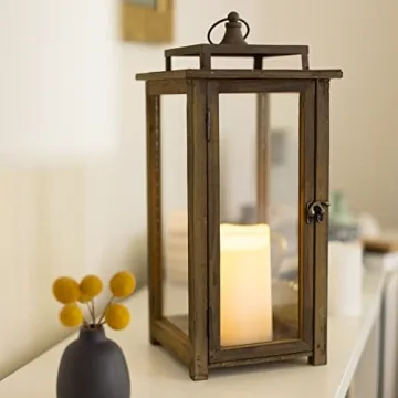 Rustic Wooden Candle Lantern for Home & Garden