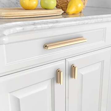 Asidrama 10 Pack 5 Inch(128mm) Gold Kitchen Cabinet Handles, Cabinet Pulls Kitchen Cabinet Hardware ...