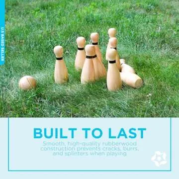 Get Out! Wooden Bowling Set for Kids and Adults Fun