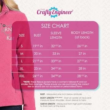 The Crafty Engineer Personalized RN Fleece Jacket Gift for Nurse (Black, Small)- Customized, Zip Up, Embroidered Design RN Jacket, Registered Nurse Gifts, Nursing Jackets for Women Nurses