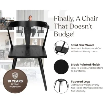 Poly and Bark Enzo Dining Chair Crafted from Solid Oak