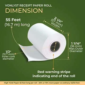 Vonlyst Thermal Paper Rolls for Clover Flex - 20 Rolls