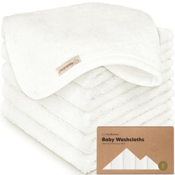 KeaBabies 6-Pack Baby Washcloths - Soft and Gentle Bamboo Viscose Cloths for Newborns and Kids