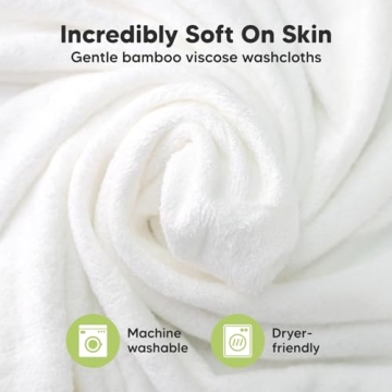 6-Pack Soft Bamboo Baby Washcloths for Newborns