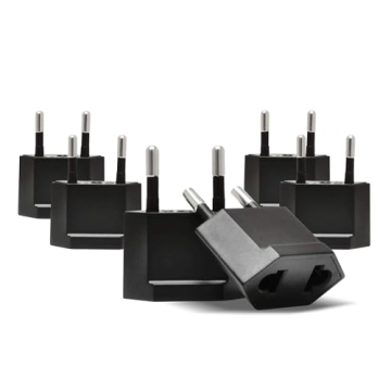 Ceptics European Plug Adapter Type C - 6 Pack for US to EU