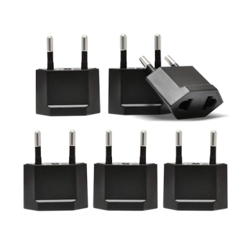 Ceptics European Plug Adapter Type C - 6 Pack for US to EU
