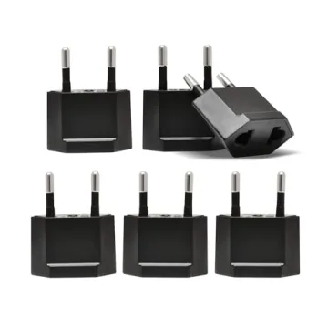 Ceptics European Plug Adapter Type C - 6 Pack for US to EU