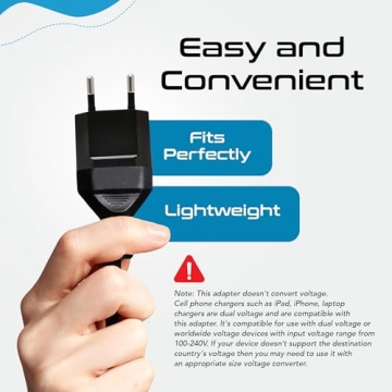 Ceptics European Plug Adapter Type C - 6 Pack for US to EU