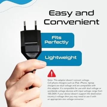 Ceptics European Plug Adapter Type C - 6 Pack for US to EU