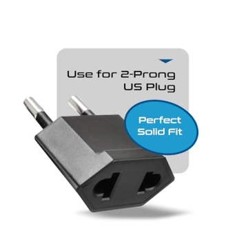 Ceptics European Plug Adapter Type C - 6 Pack for US to EU