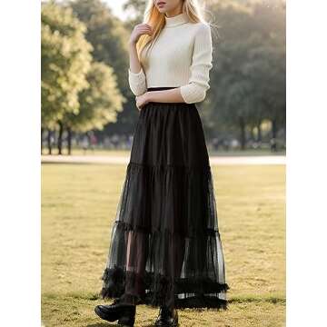 kydely Tulle Skirts for Women | Elegant Maxi Skirt