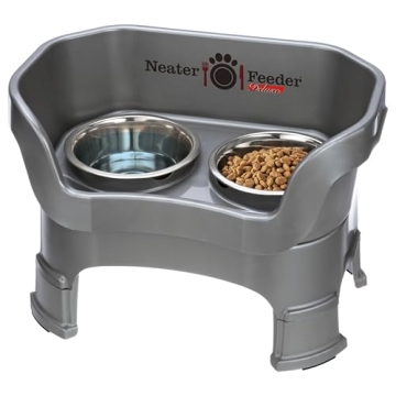 Neater Feeder Deluxe: Mess Proof Elevated Feeder for Medium Dogs with Adjustable Height