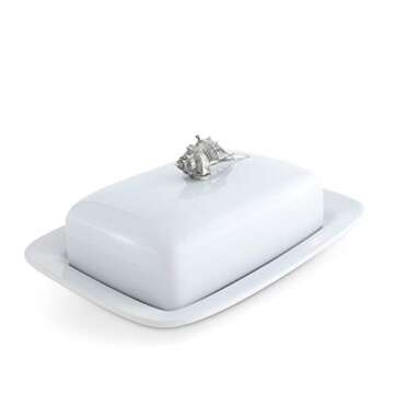 Vagabond House Ocean Shell Butter Cream Cheese Dish - Elegant Serveware