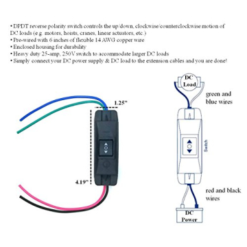 WindyNation 25A DPDT Switch for Hoists and Motors
