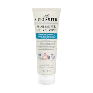 CURLSMITH - Wash & Scrub Detox Shampoo - Vegan Exfoliating Clarifying Shampoo for any Hair Type, Hea...