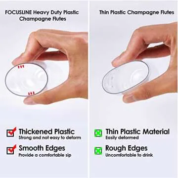 Elegant 24 Pack Stemless Gold Rim Champagne Flutes