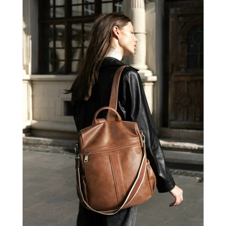 Missnine Anti-theft PU Leather Backpack Purse