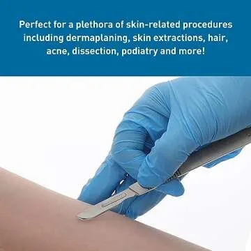 BodyMed Dermaplaning Blades #10 in Stainless Steel, 100 PCS - Sterile for Surgical, Skin Care, Hair Removal, and Podiatry Procedures - Small Detail Blade for Estheticians