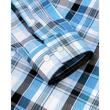 Alimens & Gentle Plaid Button Up Dress Shirt for Men