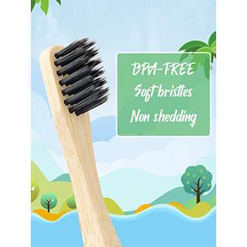 NUDUKO Bamboo Kids Toothbrushes - Eco-Friendly Soft Bristles