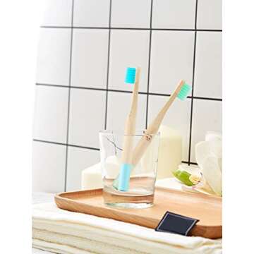 NUDUKO Bamboo Kids Toothbrushes - Eco-Friendly Soft Bristles