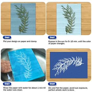 HFATMOS Cyanotype Paper, 30 Pcs Sun Print Paper Kit, High Sensitivity Sun Print Nature Printing Paper Solar Drawing Paper for DIY Arts Crafts Projects(A5 5.8 x 8.3 Inch), White