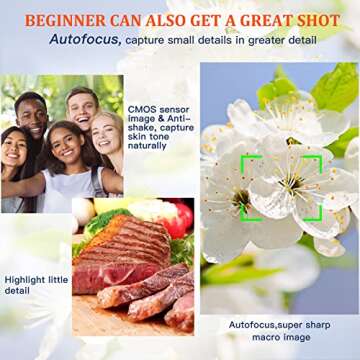 4K Digital Camera for Photography and Video Autofocus 48MP Vlogging Camera for YouTube with SD Card ...