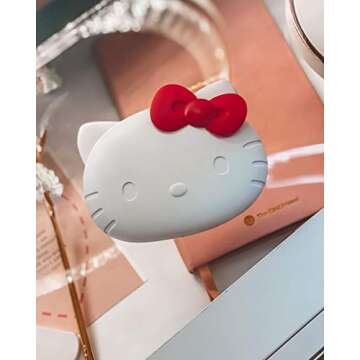 Impressions Vanity Hello Kitty Compact Mirror with Adjustable Brightness, Touch Sensor and Rechargeable Travel Makeup Mirror for Purse