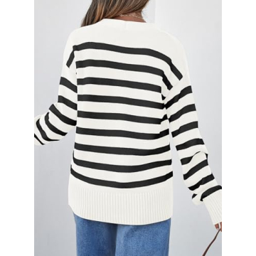 Stylish EVALESS Striped Cardigan for Winter 2024