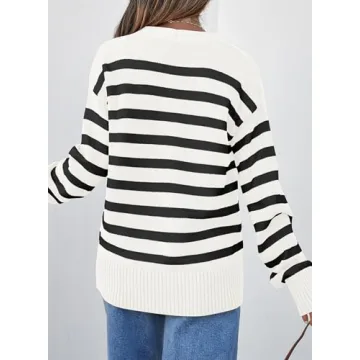 Stylish EVALESS Striped Cardigan for Winter 2024