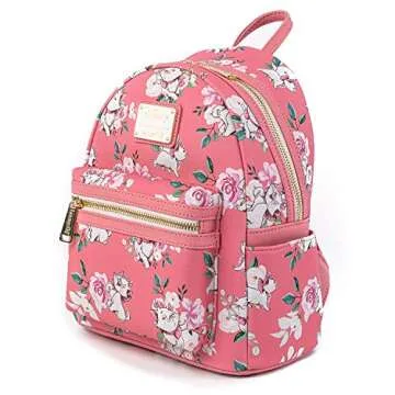 Loungefly Disney The Aristocats Marie Pink Floral Allover-Print Mini Fashion Handbag Backpack WDBK12...