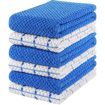Utopia Kitchen Towels Set of 6 – Soft, Absorbent & Durable (Blue)