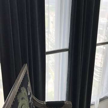 SINGINGLORY Black Velvet Curtains for Elegant Home Decor