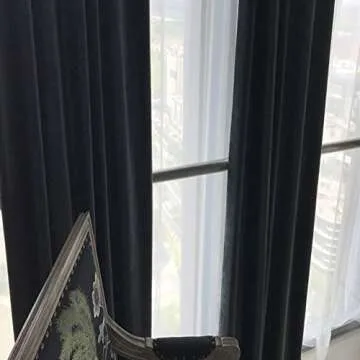SINGINGLORY Black Velvet Curtains for Elegant Home Decor