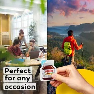 Nutella Mini Snack Pack to Go, 20 Single Cups (0.5 Oz Each), 80 Calories per Cup, Includes 20 Eco-Friendly Wooden Spoons, Perfect for Portion Control, Made in Italy.