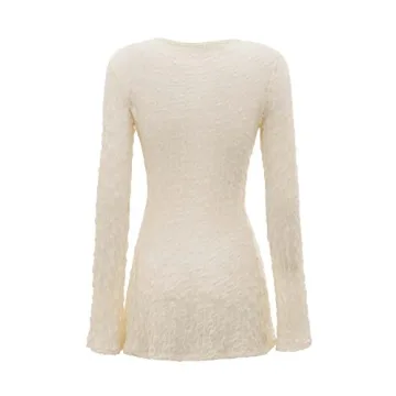 Stylish Sheer Tie Front Cardigan for Women - Beige XL